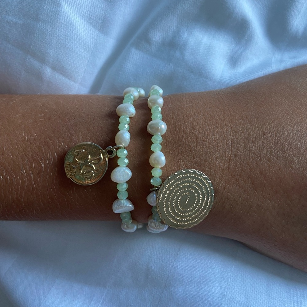 pearl religious bracelet set